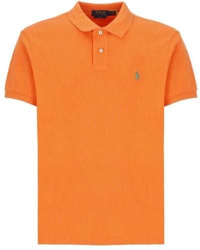Ralph Lauren Polo Shirt With Pony - Orange