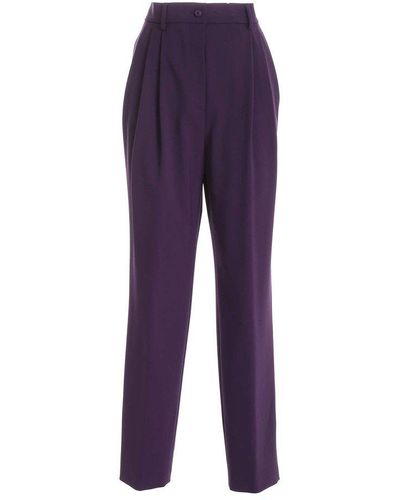 Alberta Ferretti Tucks Trousers - Purple