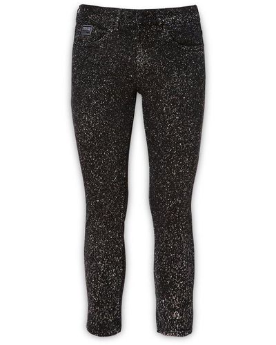 Versace Glitter Skinny Jeans - Black