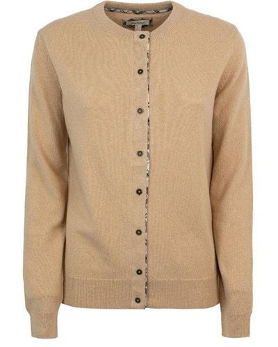 Barbour Long-sleeved Knitted Cardigan - Natural