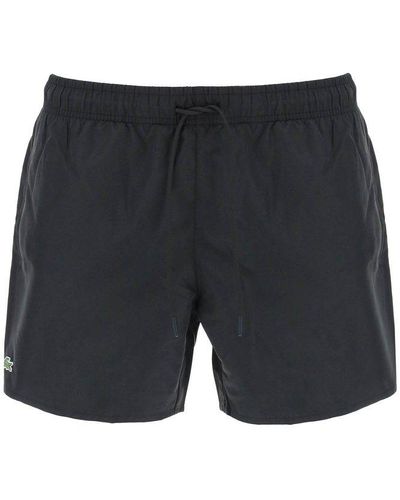 Lacoste Logo Patch Swim Shorts - Grey