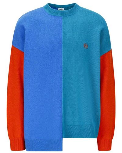 Loewe Asymmetric Sweater In Wool - Blue