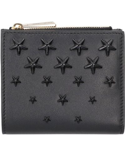 Jimmy Choo Star Stud Embellished Zipped Wallet - Black