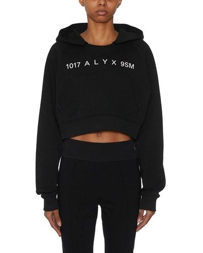1017 ALYX 9SM Cropped Sweatshirt With Hood - Black