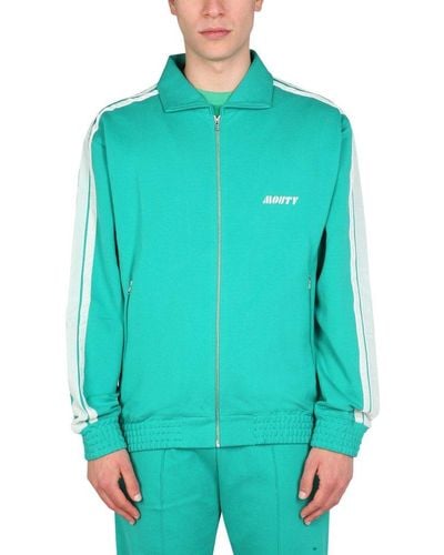 MOUTY Logo Embroidered Zipped Jacket - Green