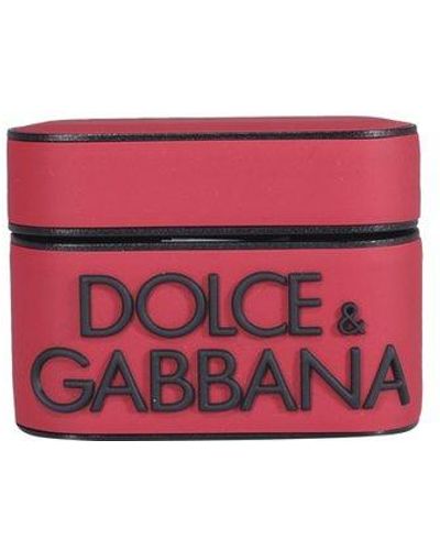 Dolce & Gabbana Logo Embellished Airpods Case - Red