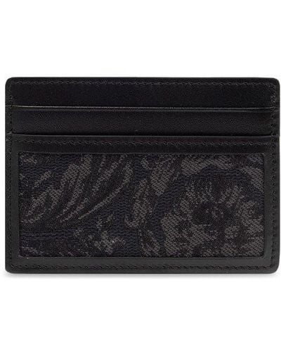 Versace Leather Card Holder, - Black