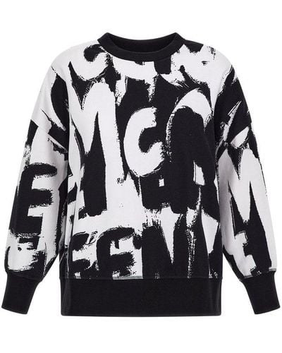 Alexander McQueen Graffiti Printed Crewneck Sweatshirt - Multicolor