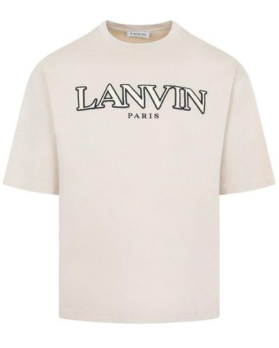 Lanvin Logo Embroidered Crewneck T-shirt - White