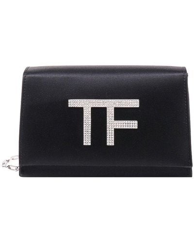 Tom Ford, Bags, Tom Ford Black Spiked Leather Zipper Clutch Bag 3k