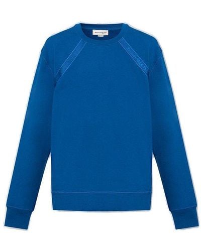 Alexander McQueen Logo Taped Sweatshirt - Blue
