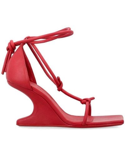 Rick Owens Cantilever 8 T Straps Sandals - Red