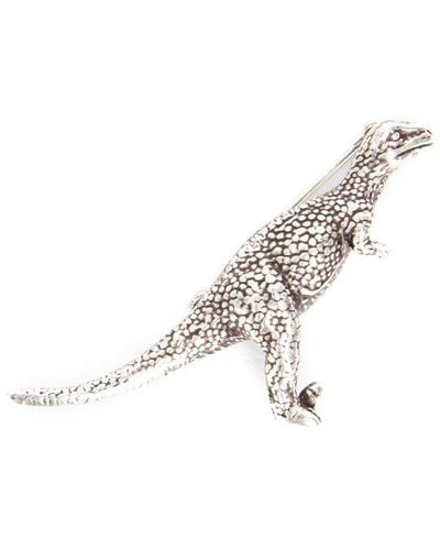 Saint Laurent Dinosaur Brooch - Metallic
