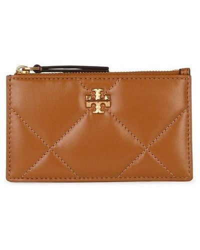 Tory Burch Kira Logo Plaque Wallet - Brown