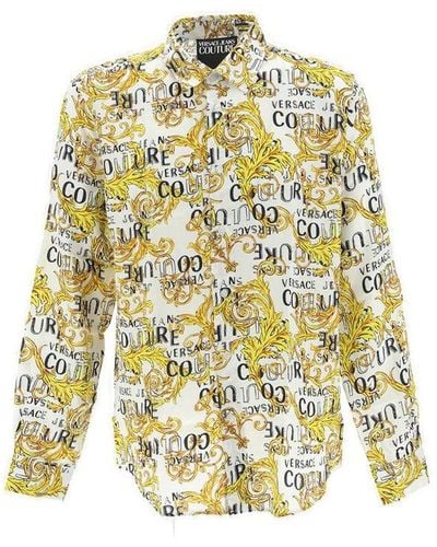 Versace Jeans Couture Logo-printed Buttoned Shirt - White