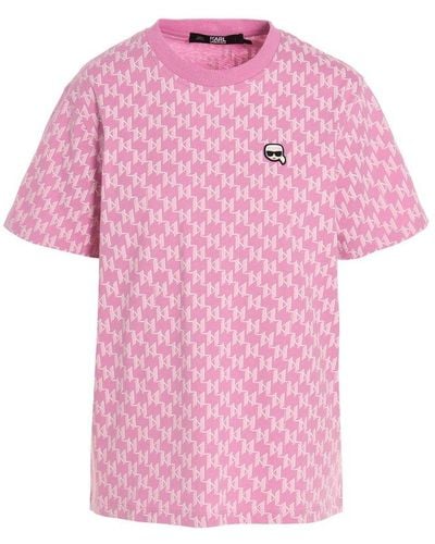 Karl Lagerfeld Ikonik Logo-print T-shirt - Pink