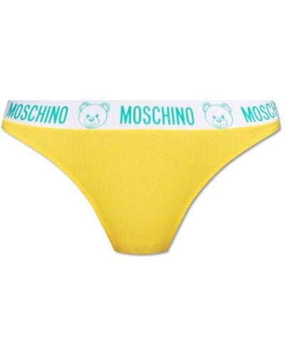Moschino Bra With Logo, - Yellow