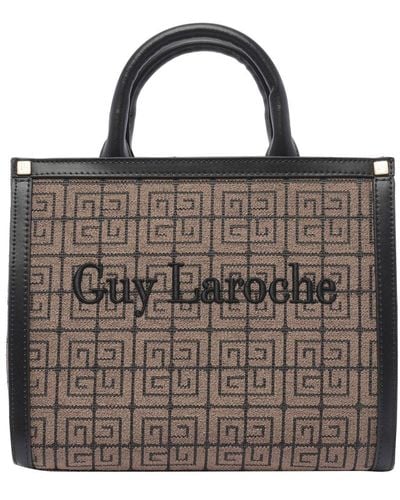 Guy Laroche Logo Embroidered Tote Bag - Brown
