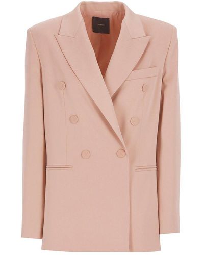 Pinko Double-breasted Tailored Blazer - Pink