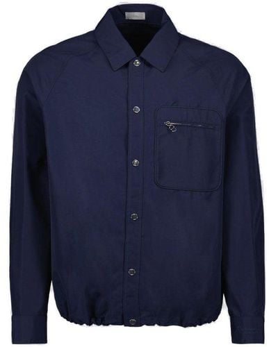 Dior Embroidered Buttoned Shirt - Blue