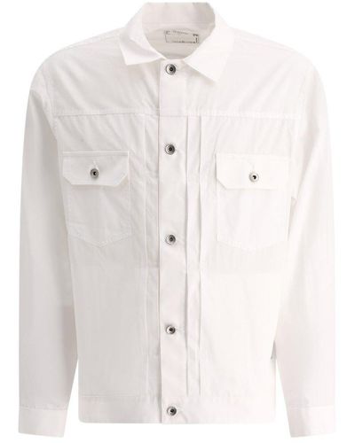 Sacai Long Sleeved Thomas Mason Shirt - White