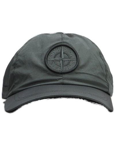 Stone Island Logo Embroidered Baseball Cap - Grey