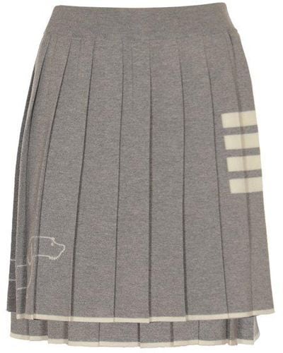 Thom Browne Pleated Skirt - Gray