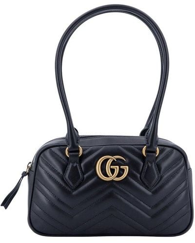 Gucci Gg Marmont Small Top Handle Bag - Blue