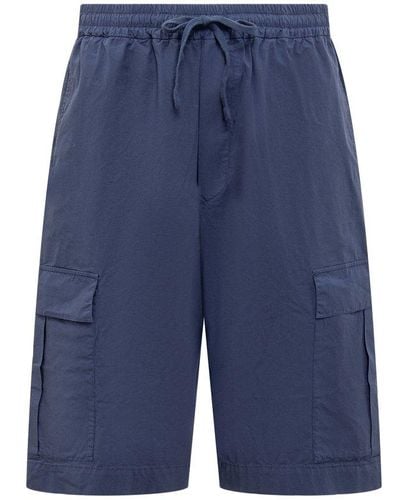 Barena Drawstring Straight-leg Cargo Shorts - Blue