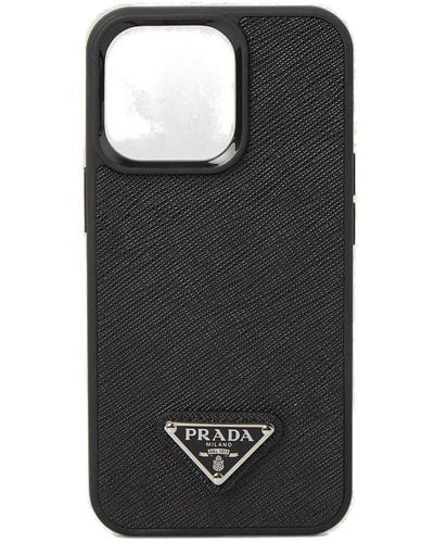 Prada Logo Plaque Iphone 13 Pro Case - Black