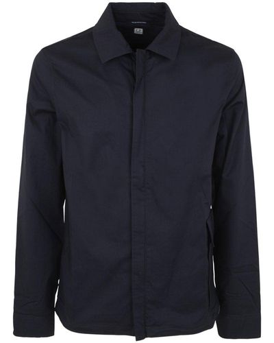 C.P. Company Collared Zip Up Jacket - Blue
