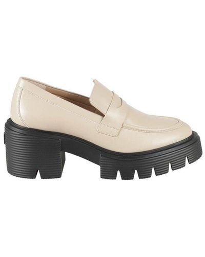 Stuart Weitzman Chunky Sole Loafers - Natural
