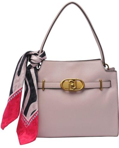 Liu Jo Medium Logo-buckled Top Handle Bag - Pink