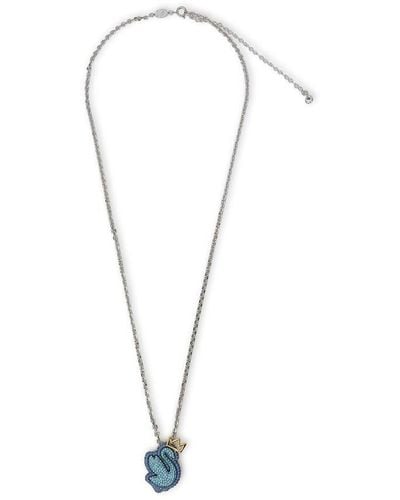 Swarovski Pop Swan Pendant Necklace - Blue