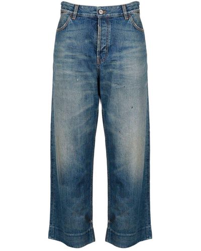 Balenciaga Wide-leg Cropped Jeans - Blue