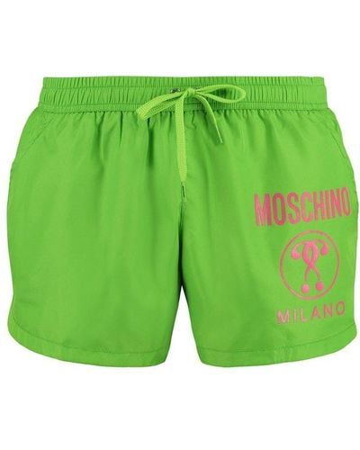 Moschino Logo Print Swim Shorts - Green