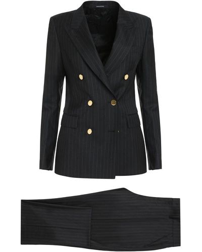 Tagliatore Double-breasted Two-piece Suit Set - Black