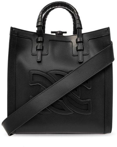 Casadei Beauriva Logo-patch Shopper Bag - Black