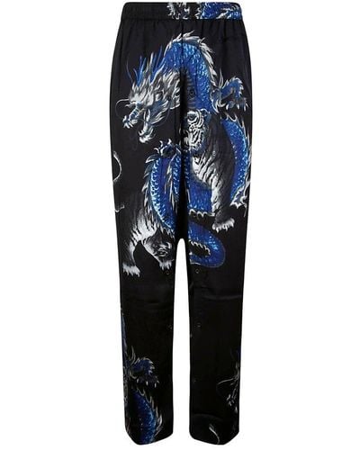 Y. Project Button Panel Dragon Track Pants - Blue