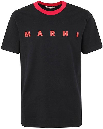 Marni T-shirt Logo Clothing - Black