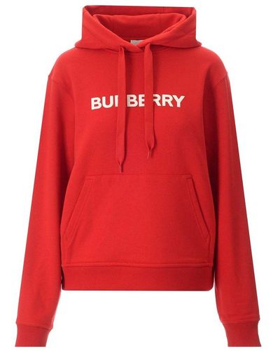 Burberry Hoodie With Logo - Red