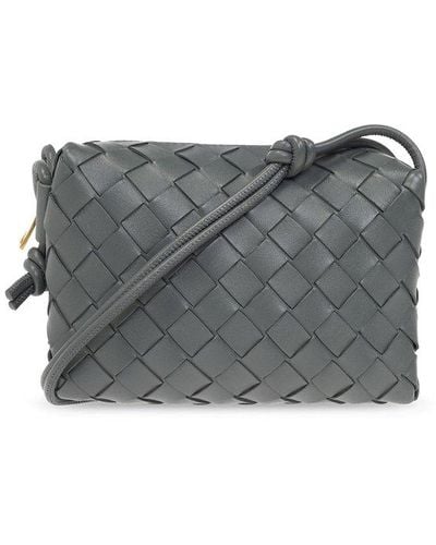 Bottega Veneta Intrecciato Leather Shoulder Bag Xl - Gray