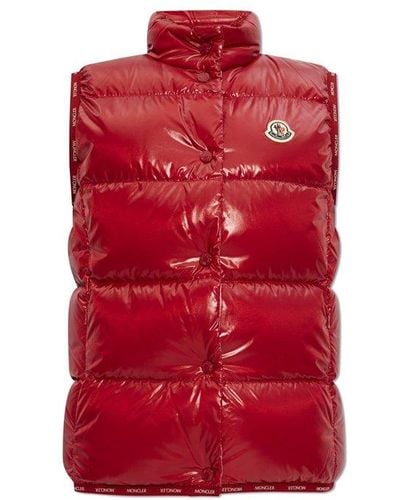 Moncler Badia Zip-up Puffer Vest - Red