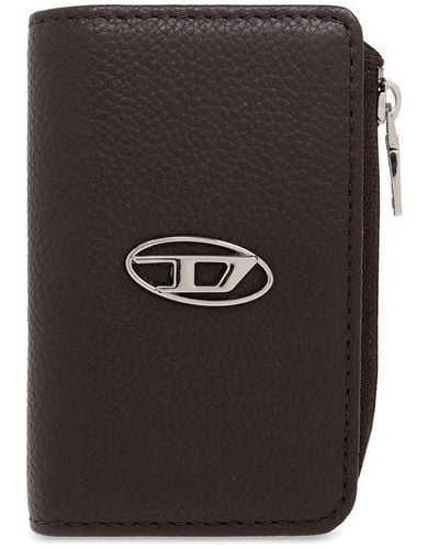 DIESEL L-zip Key Logo-plaque Zipped Wallet - Black