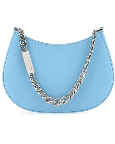 Lanvin Hobo Chain-linked Shoulder Bag - Blue
