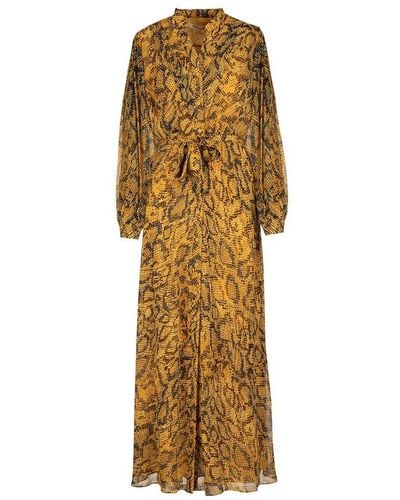 Diane von Furstenberg Long Carter Dress In Chiffon - Multicolor
