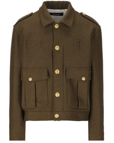 DSquared² Military Epaulette Button-up Jacket - Green