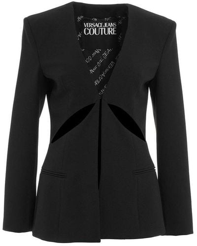Versace Jeans Couture Single-breasted Cut-out Tailored Blazer - Black