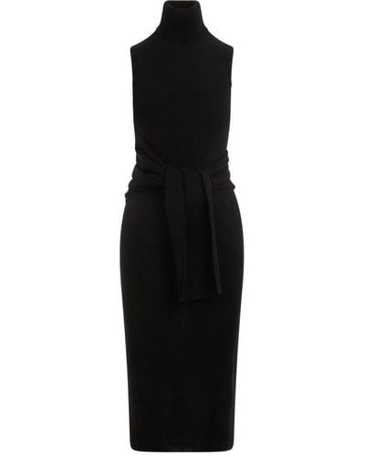 MM6 by Maison Martin Margiela Turtleneck Sleeveless Dress - Black