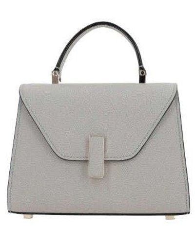 Valextra Iside Foldover Micro Top Handle Bag - Gray